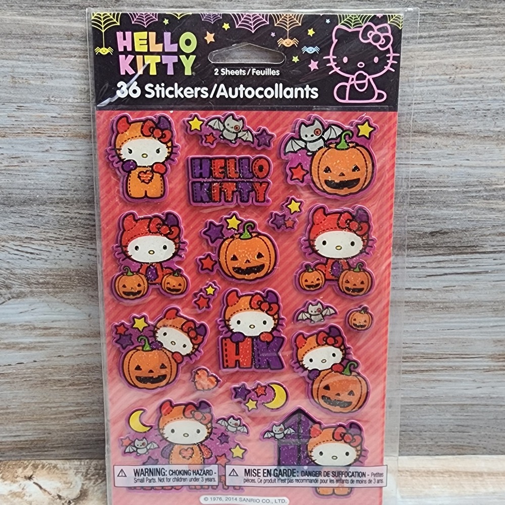 Hello Kitty Halloween Stickers 2 Sheets 36 Count Sanrio American Greetings 2014